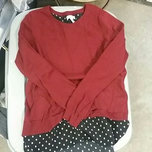 Burgundy sweater shirt